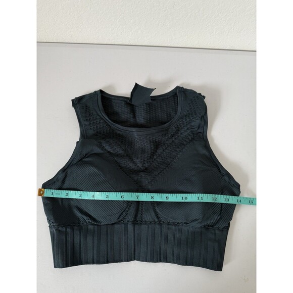 Athleta Dark Turquoise Slue sports bra‎ size Small Knit Pads strong Support - Picture 4 of 6